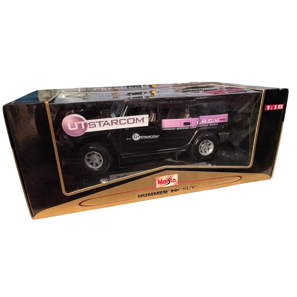 Maisto Premiere Edition‎ 1:18 Hummer H2 SUV UTStarcom Diecast Model 36631 Black